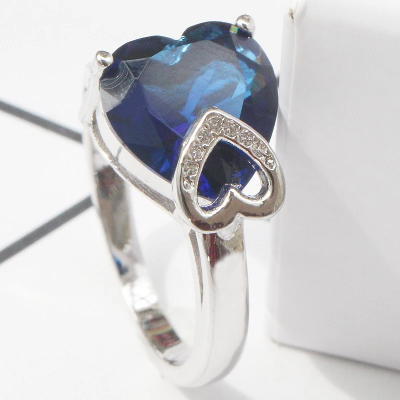 2 вида цветов модное винтажное кольцо больших размеров с сердцем