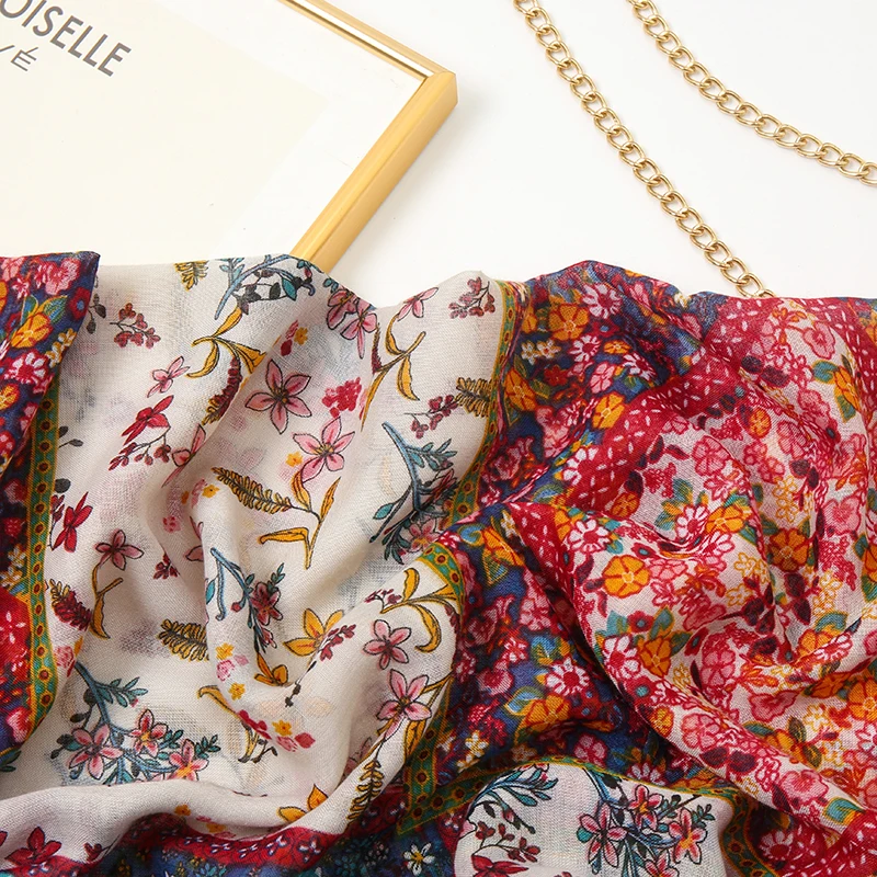 LAVEN женский цветочный шарф с бахромой Женский мягкий богемный принтом этническая