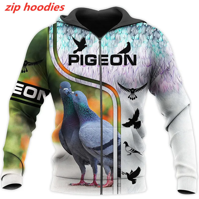 Мужская повседневная толстовка с капюшоном и 3d-изображением голубей мужские