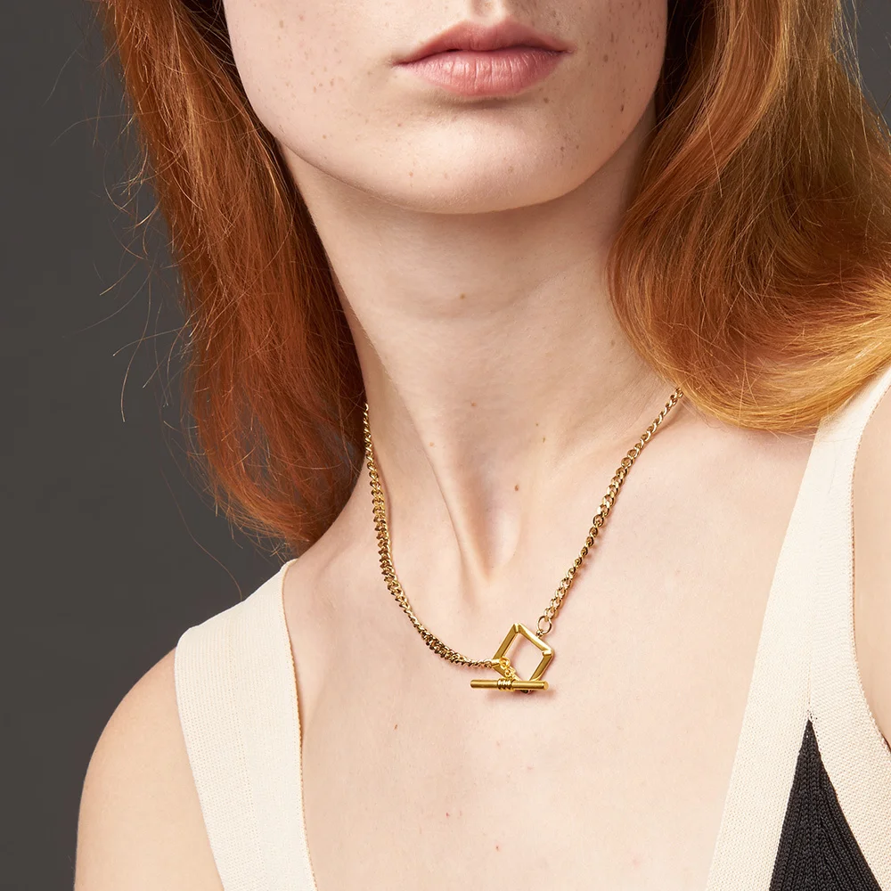 Ожерелье с подвеской ENFASHION P203151 из нержавеющей стали колье золотистого цвета