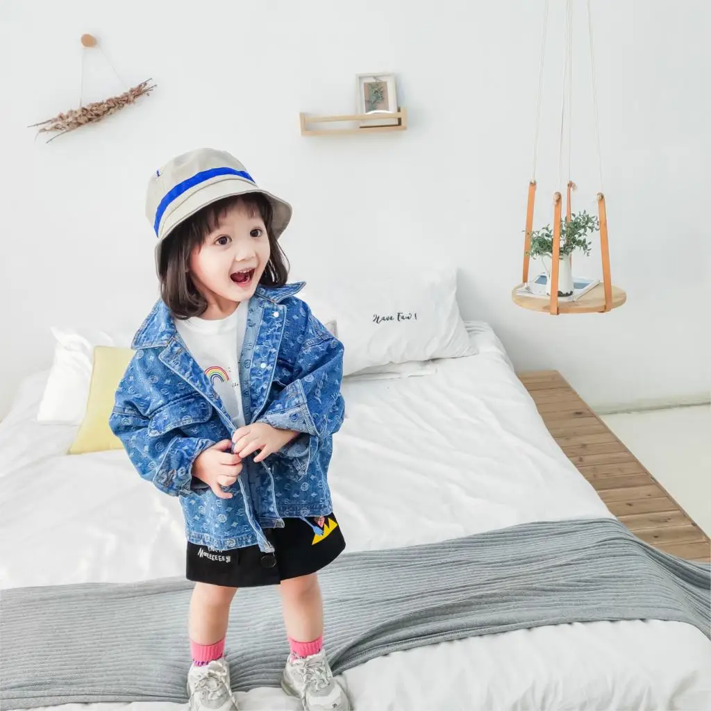 

2020 Season Timo Children Clothes Special Pattern Printed Casual Denim Jacket Neutral Design New Arrival Popular Styles
