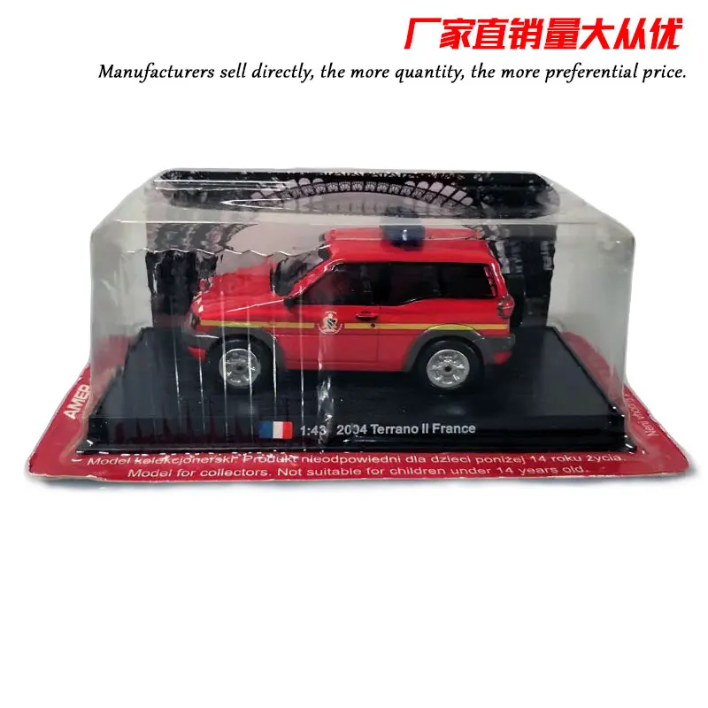 AMER 1/43 Scale 2004 Terrano II Франция пожарная машина литая металлическая модель автомобиля