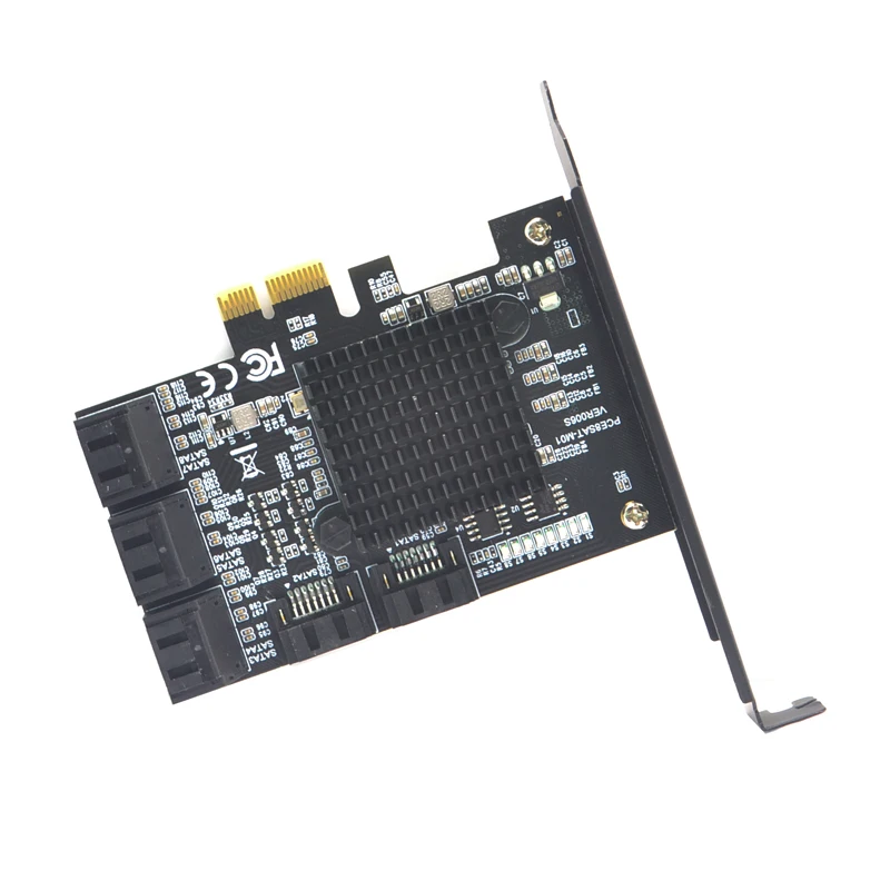 88SE9215 Chip 8 Ports SATA 3.0 to PCIe Expansion Card PCI Express Adapter 3 Converter with Heat Sink for HDD PCIE | Компьютеры и офис