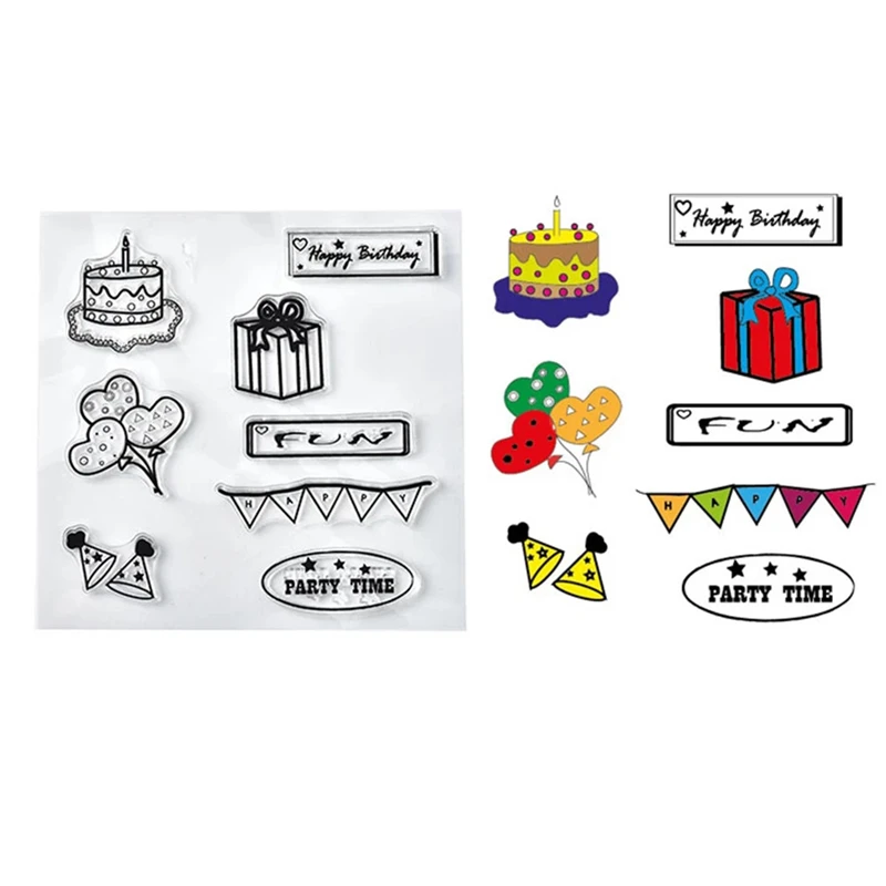 Вечерние бирки для подарков прозрачные штампы 2019 резиновая Прозрачная