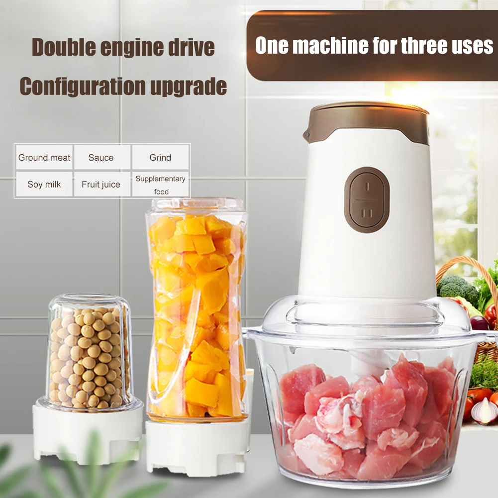 

3 in 1 Multifunction Electric Meat Grinders Mincer Shredder Automatic Grinding Chopper Powder Machine Household Accessories