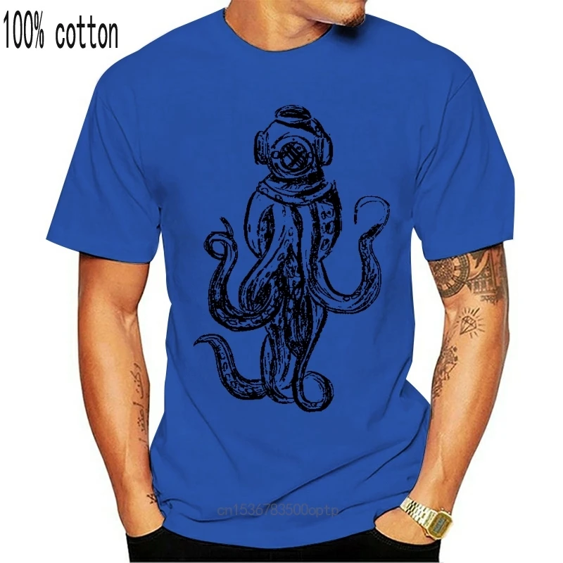 

New 2021 2021est Fashion Flag T Shirt Ocean Scuba Dive Ocean Commercial Diver Wreck100% Cotton Humor Men Crewneck Tee Shirts