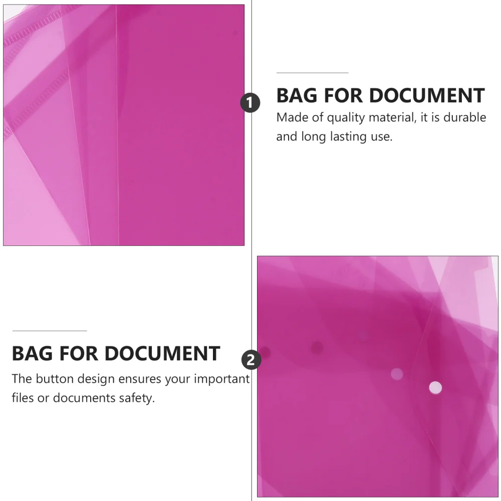 

24 Pcs Snap-fastener File Bags A4 Colorful Document Storage Bag Organizer