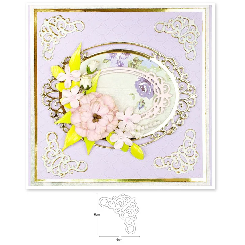 Ремесленные штампы металлические кружевные Угловые украшения для скрапбукинга