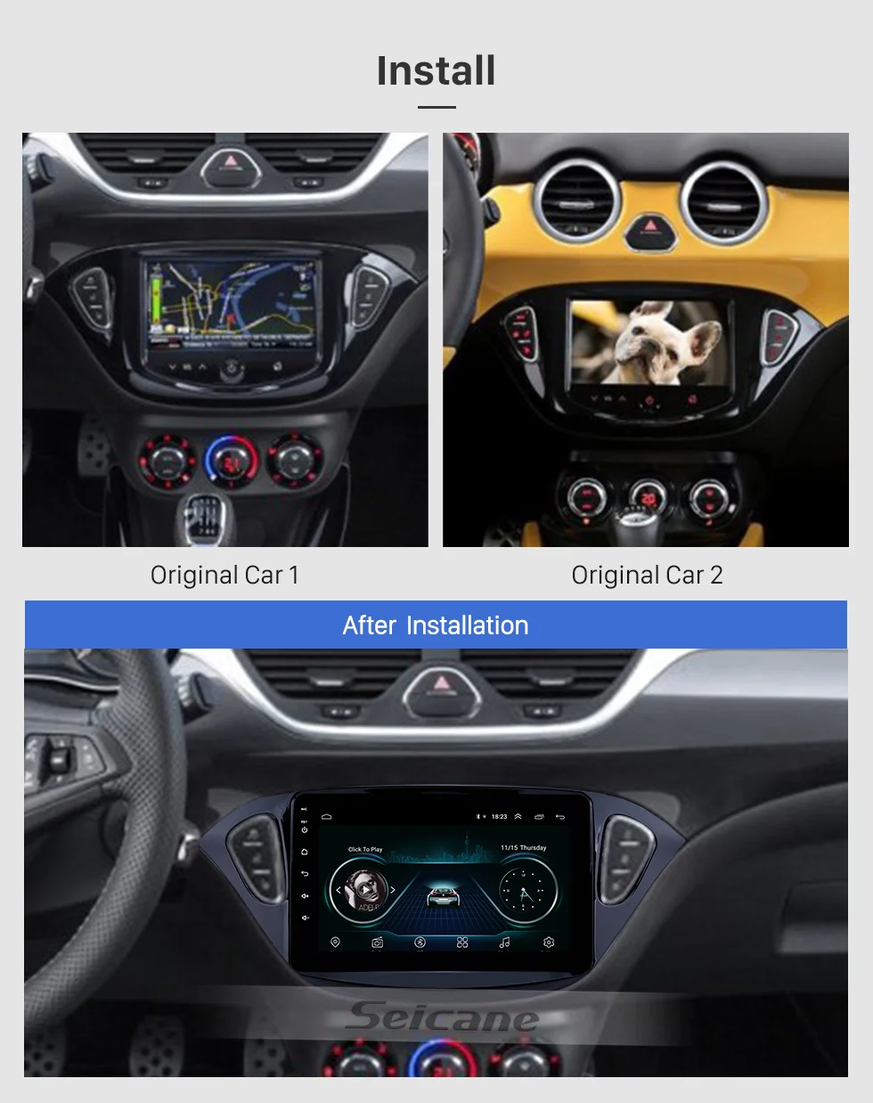 Seicane " Android 8,1 Автомобильный gps плеер стерео для Opel Corsa-/Opel Adam 2013- Поддержка камеры заднего вида DVR