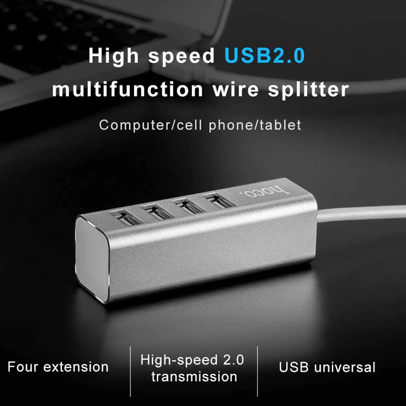 Универсальный usb-хаб HOCO 4 порта USB 2 0 с кабелем Micro высокоскоростной