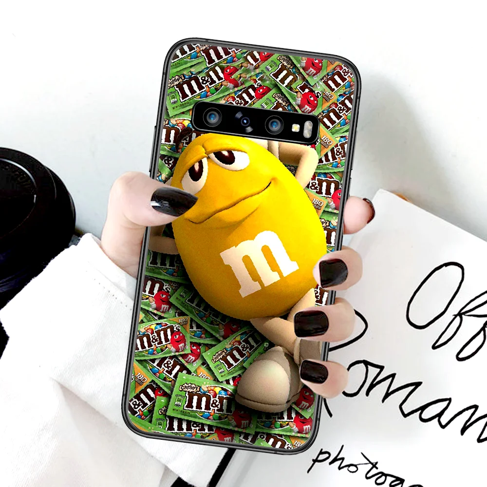 

M&M's Chocolate Phone Case For Samsung Galaxy Note S 8 9 10 20 Plus E Lite Uitra black Etui Fashion Coque Luxury Back Soft Prime