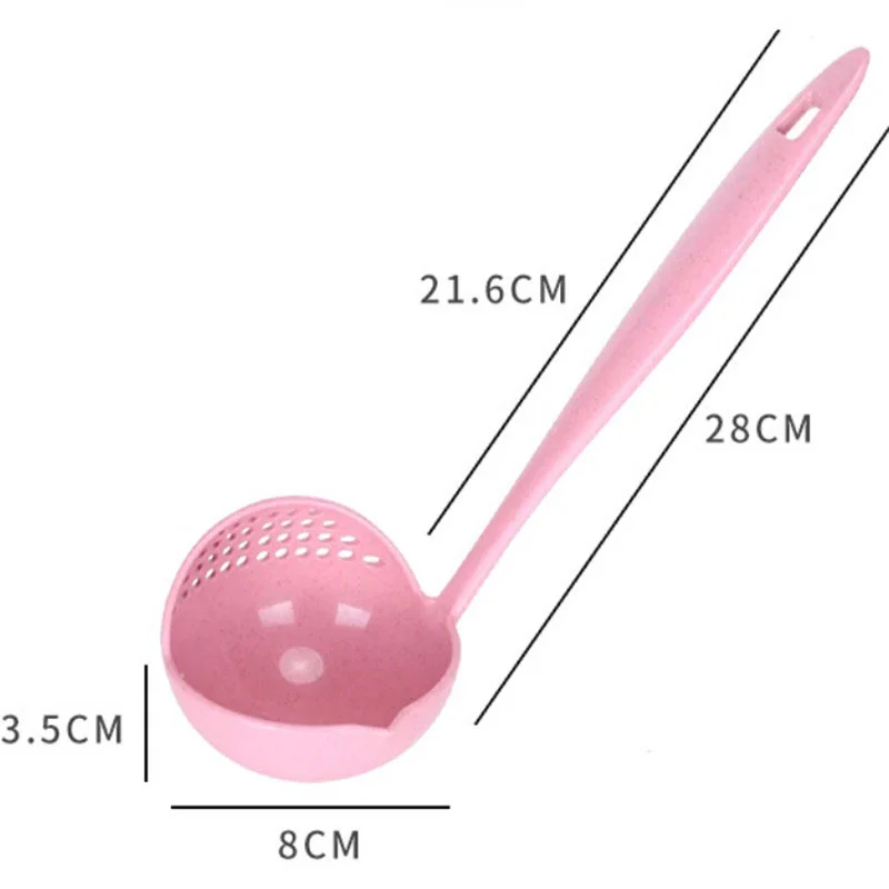 

Long Handle Soup Spoon 2 in 1 Home Strainer Cooking Colander Kitchen Scoop plastic spoon Tableware Kitchen Gadgets Free Shipping