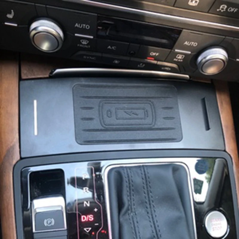 car qi wireless charging phone charger charging plate accessories for audi a6 c7 rs6 a7 2012 2013 2014 2015 2016 2017 2018 free global shipping