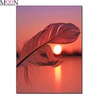 5D алмазная живопись сделай сам, вышивка крестиком, перо, листья, мозаика, полноразмерная, круглая, стразы, домашний декор, рукоделие