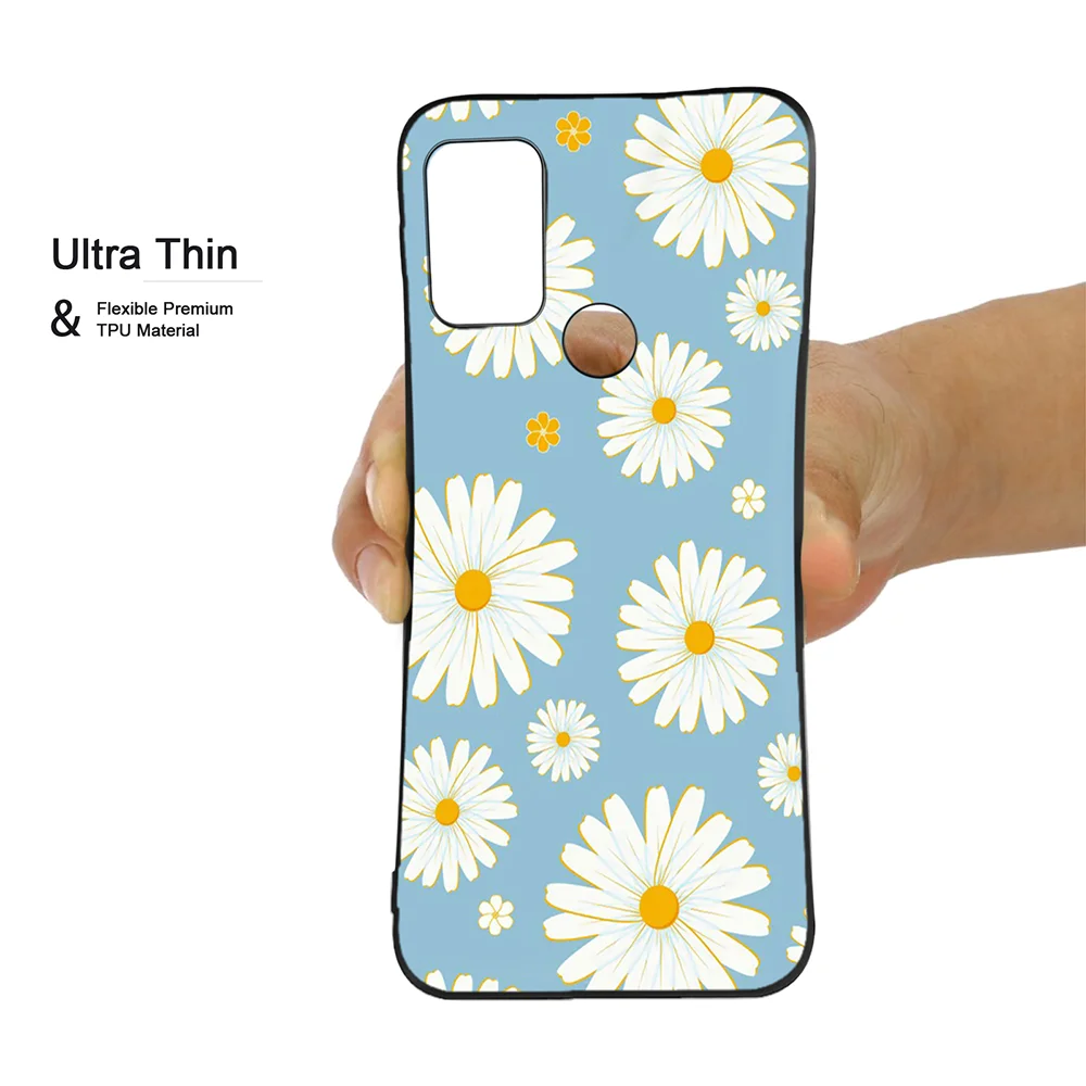 phone case for motorola moto g30 g20 g50 g60 e7 e20 e40 g40 fusion g 5g plus g9 play e7 plus power flower black silicone covers free global shipping