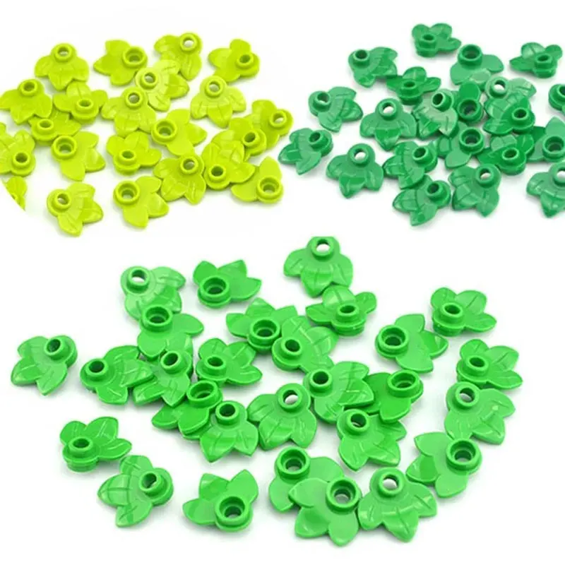 

LEDUO Compatible Assembles Particles 32607 1x1 Round Plate withThree 3 Leaves Building Blocks Parts DIY Educational Gift Toy