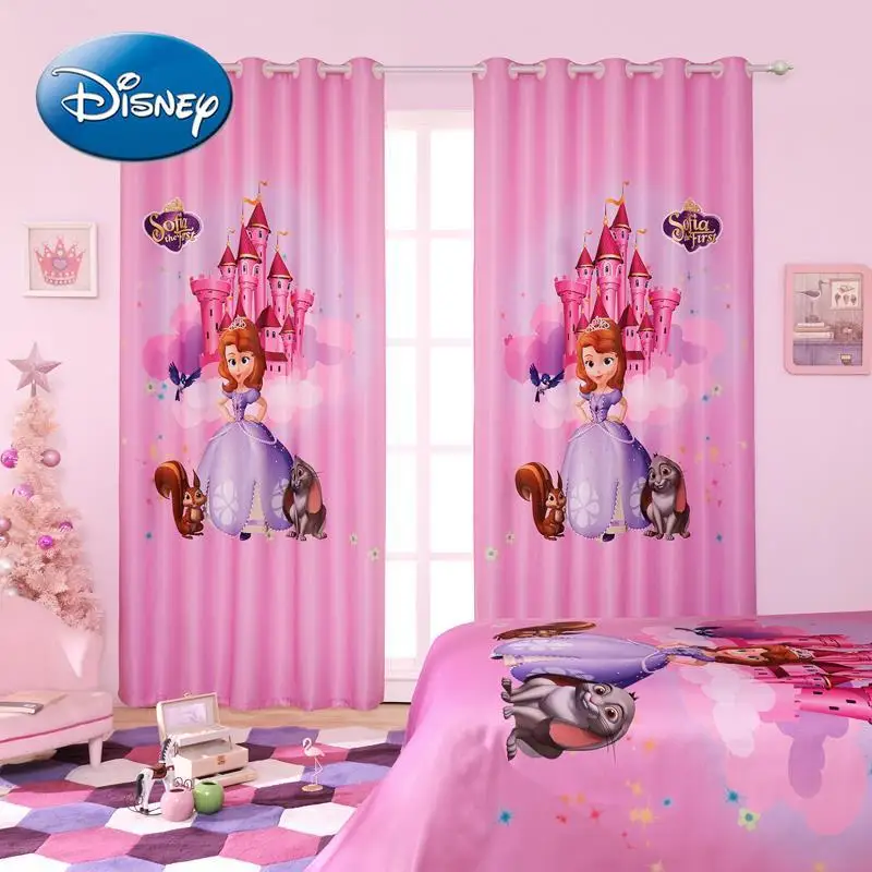 

Disney Cartoon Pink Curtains Disney Sofia Princess Wind Girl Children's Room Theme Room Bedroom Shade