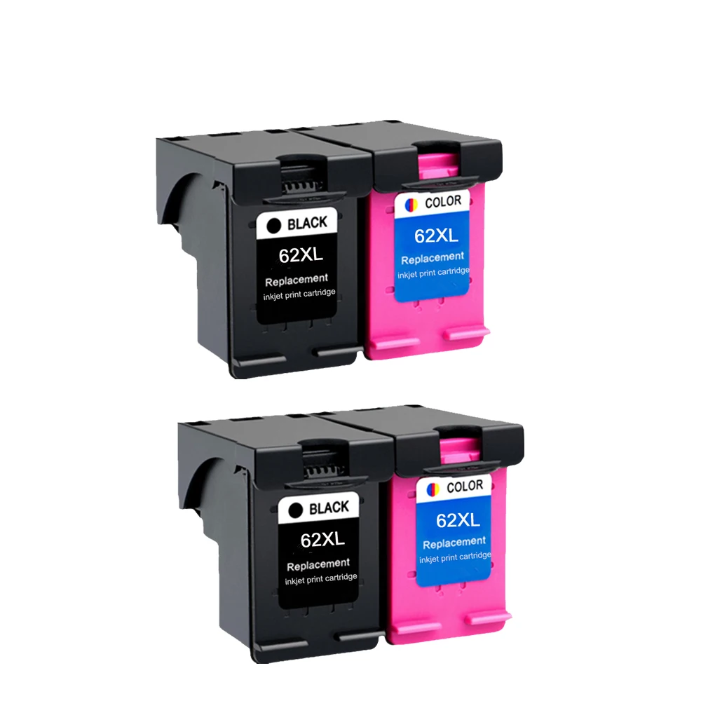 2PK совместимый для 62XL переработанного чернильного картриджа для hp62 62 5640 5660 7640 5540 5544 5545 5546 5548 Officejet 5740 5741 5742 5743 5744