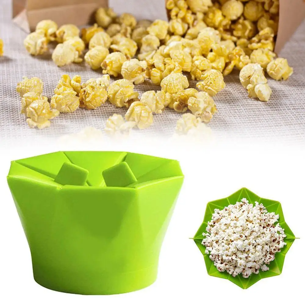 Креативный попкорн Поппер Kom Diy Siliconen Magnetron Keuken Maker Popcorn Vouw Emmer инструмент Groen Rood K6G1 |