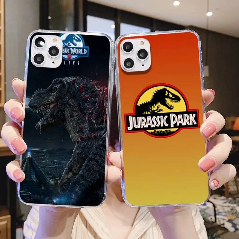 

Jurassic World Dinosaurs Phone Case For Iphone 6 6s 7 8 plus X Xr XS 11 12 Mini Pro Max Transparent Fundas Cover