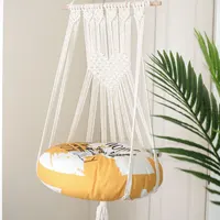 Nordic Style Cat Bed House Tassel Hanging Sleep Chair Seat Hand-Woven Macrame Cat Hammock Boho Cat Swing Cage Pet Cat Hammack