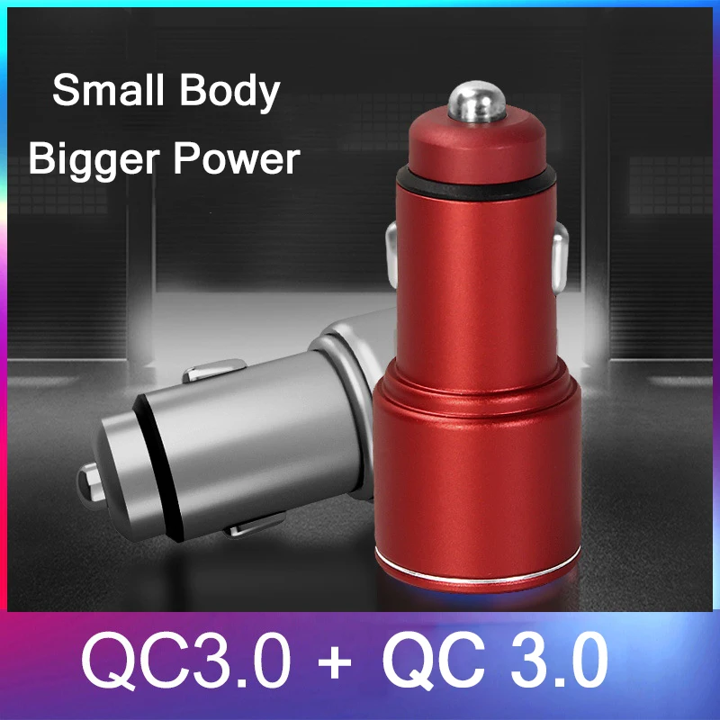 36 Вт двойное зарядное устройство Qualcomm Quick Charge 3 0 автомобильное с металлическим