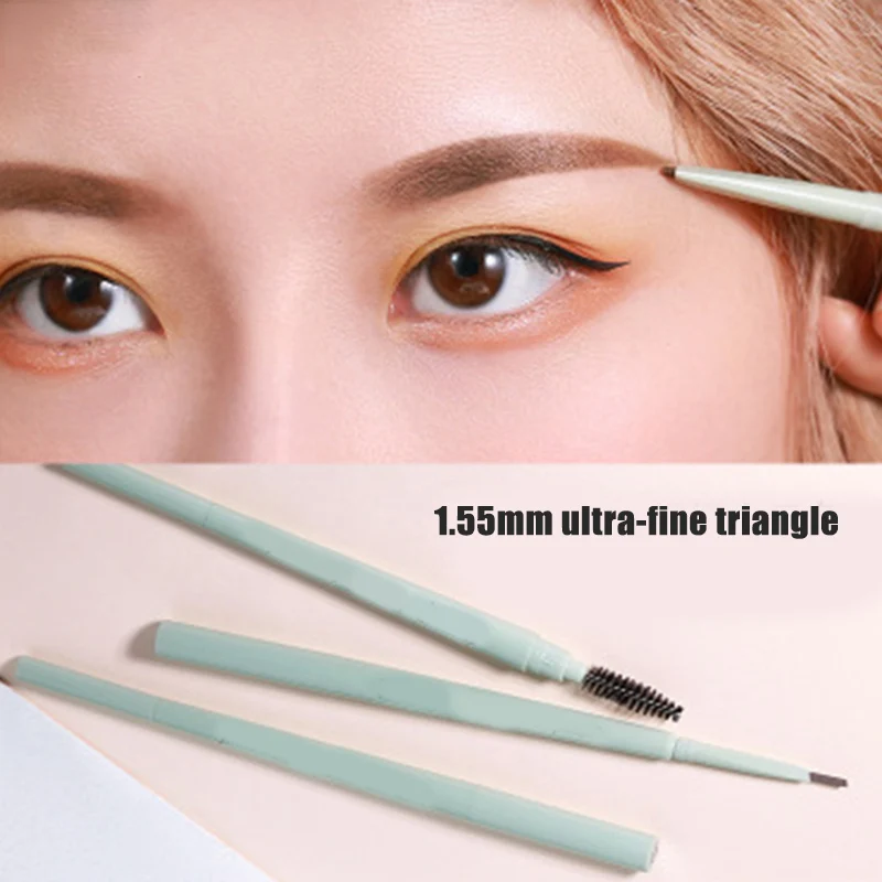 Двойной карандаш для бровей водостойкий стойкий не выцветает кисть косметика