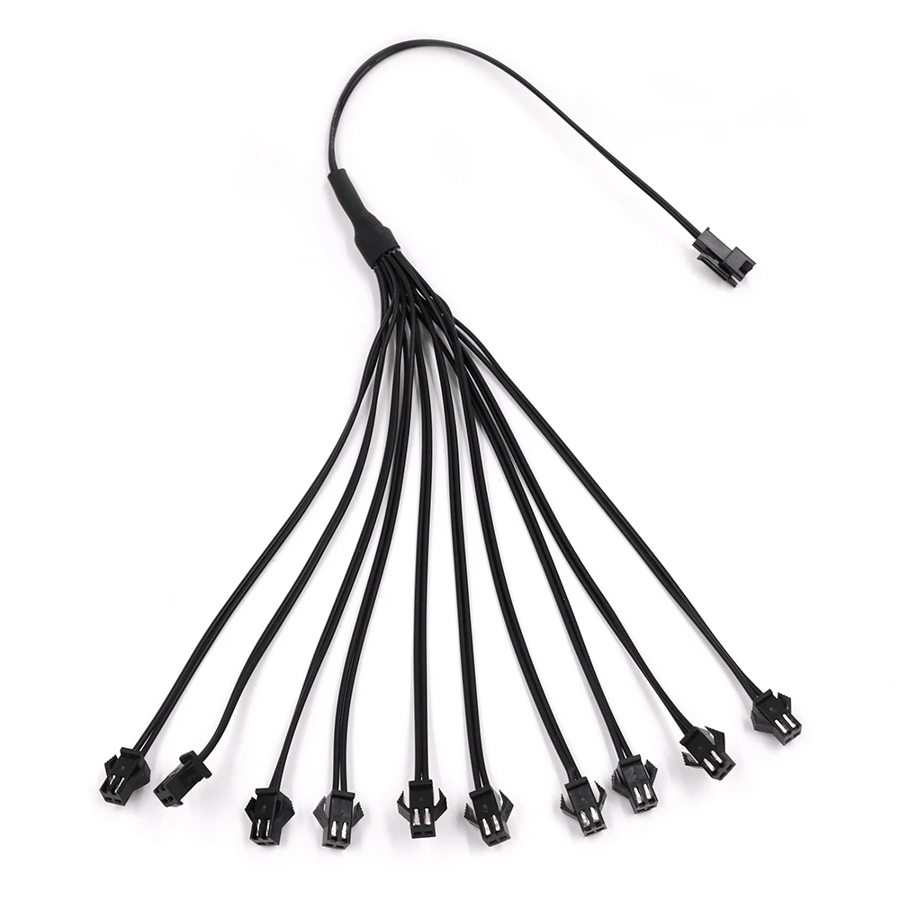 2 pin jst Соединительный сплиттер 1 в 2/3/4/5/6/7/8/9/10 разъемы для EL Neon Wrie 3V/12V ленточный