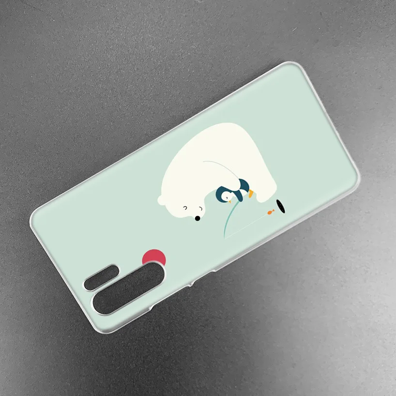 Жесткий чехол для huawei P30 P20 P10 mate 30 20 10 Nova 5 5i Pro Lite P Smart Z Plus Прекрасный Пингвин полярный медведь
