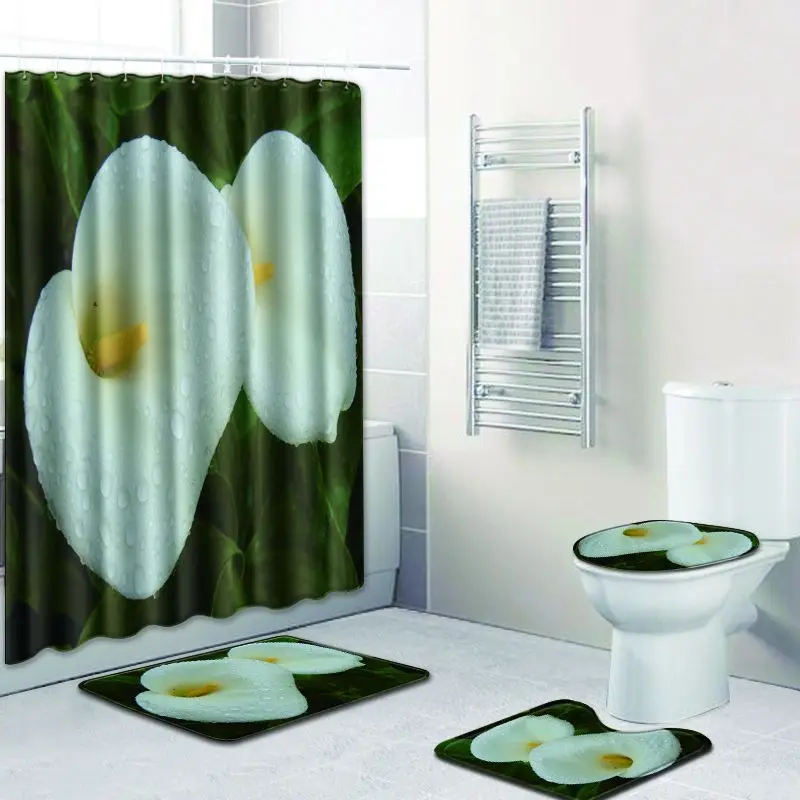 Zeegle 3D для душа с рисунком Шторы набор ванной Анти скольжения Мат Ванная комната