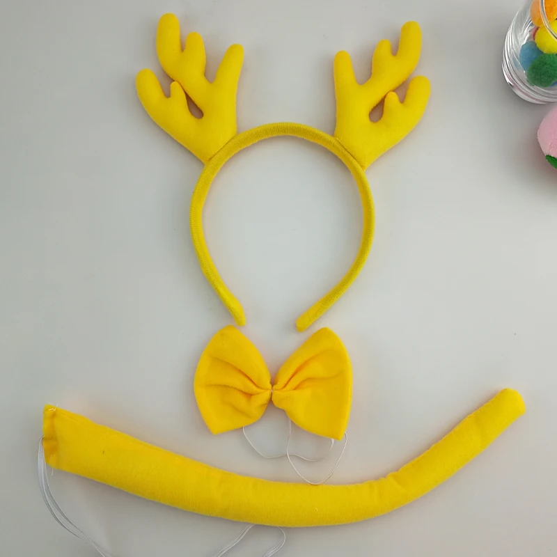 Повязка на голову в виде оленя рога галстука бабочки хвоста карнавальный костюм