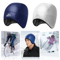 unsiex winter outdoor waterproof windproof ear cap thermal fleece lined down beanie hat for cycling ski hiking camping caps