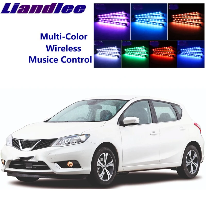 

LiandLee For NissanPulsar Pulsar C13 2014~2019 Car Interior UnderDash FootWell Seat Accent Music Rhythm Ambient Light