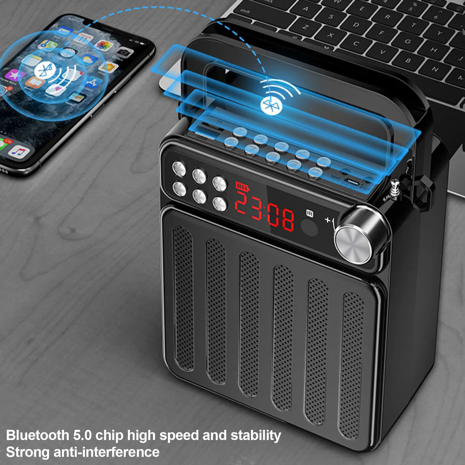 

Беспроводной Bluetooth-динамик, портативный отличный микрофон, портативный плеер с очень длинной батареей, беспроводной Bluetooth-динамик, портатив...