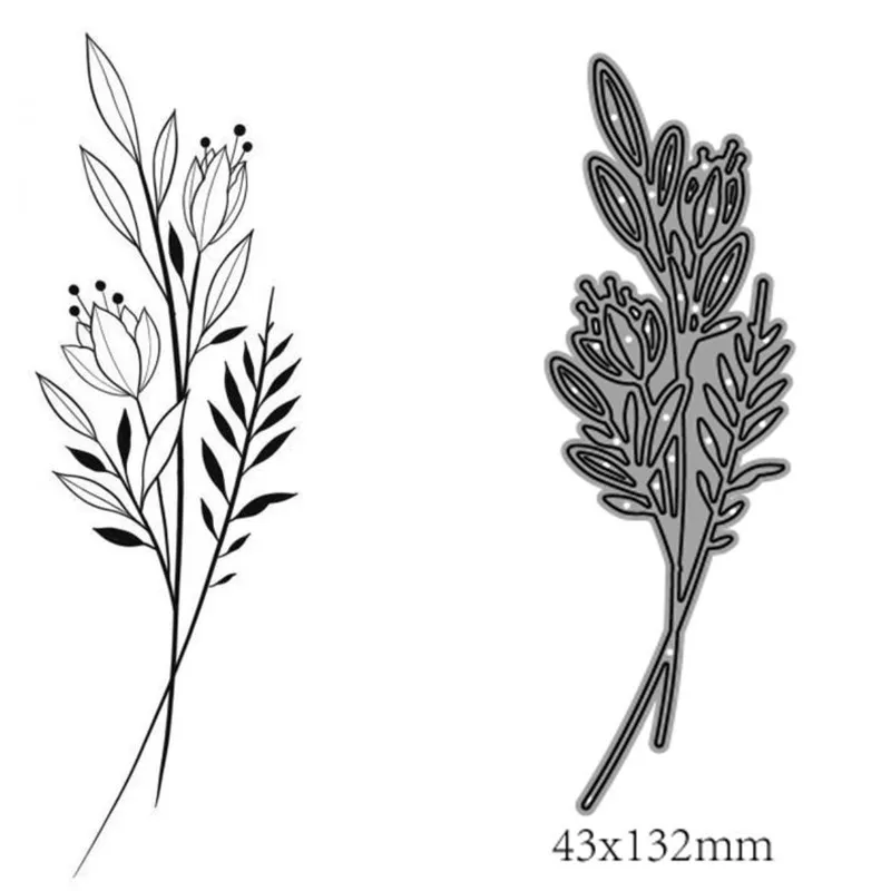 Металлические Вырубные штампы форма для резки листьев травы украшения