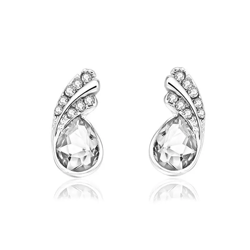 Женские 100% тонкой 925 серебро прозрачные классические серьги с плавающей невесты