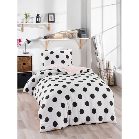 

Junior Duvet Cover Set Single Size White-Salmon,Cotton, Home Textiles, Turkey, uality, washable, Bed, Sleep, Health, Hygiene