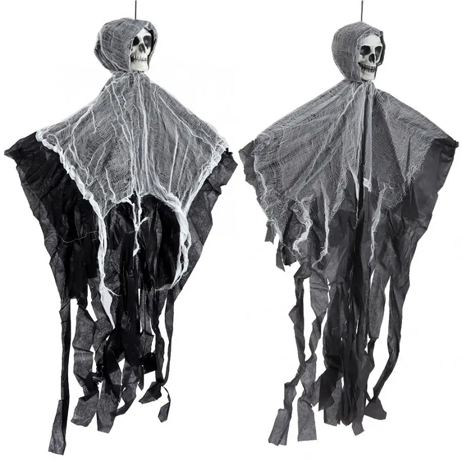 Хэллоуин висячая вешалка с страшным черепом лицо для Хэллоуина ужас дверь