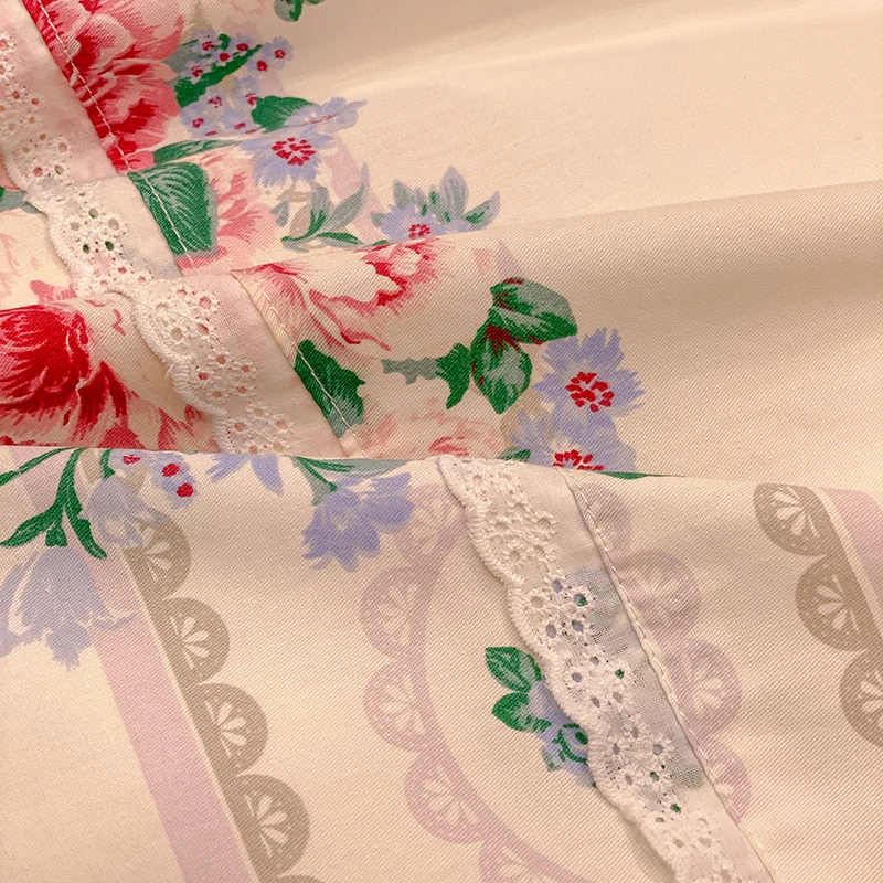 

bed four piece set of 100 cotton little fresh Princess wind bedding three piece sheet set fitted sheet quilt cover 4