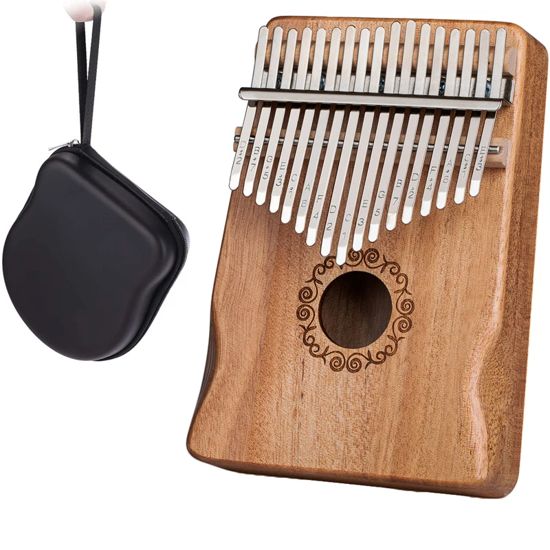 

17 Tones Armrest Curved Kalimba African Solid Mahogany Wood Finger Piano Sanza Likeme Musical Instruments Creative Mbira Box