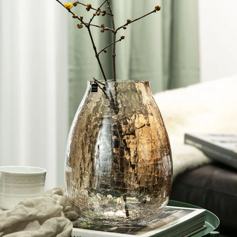 Nordic Luxury Glue-etched Glass Flower Vase Home Decoration Modern Art Plant Holder Desk Hydroponics Room Decor | Дом и сад