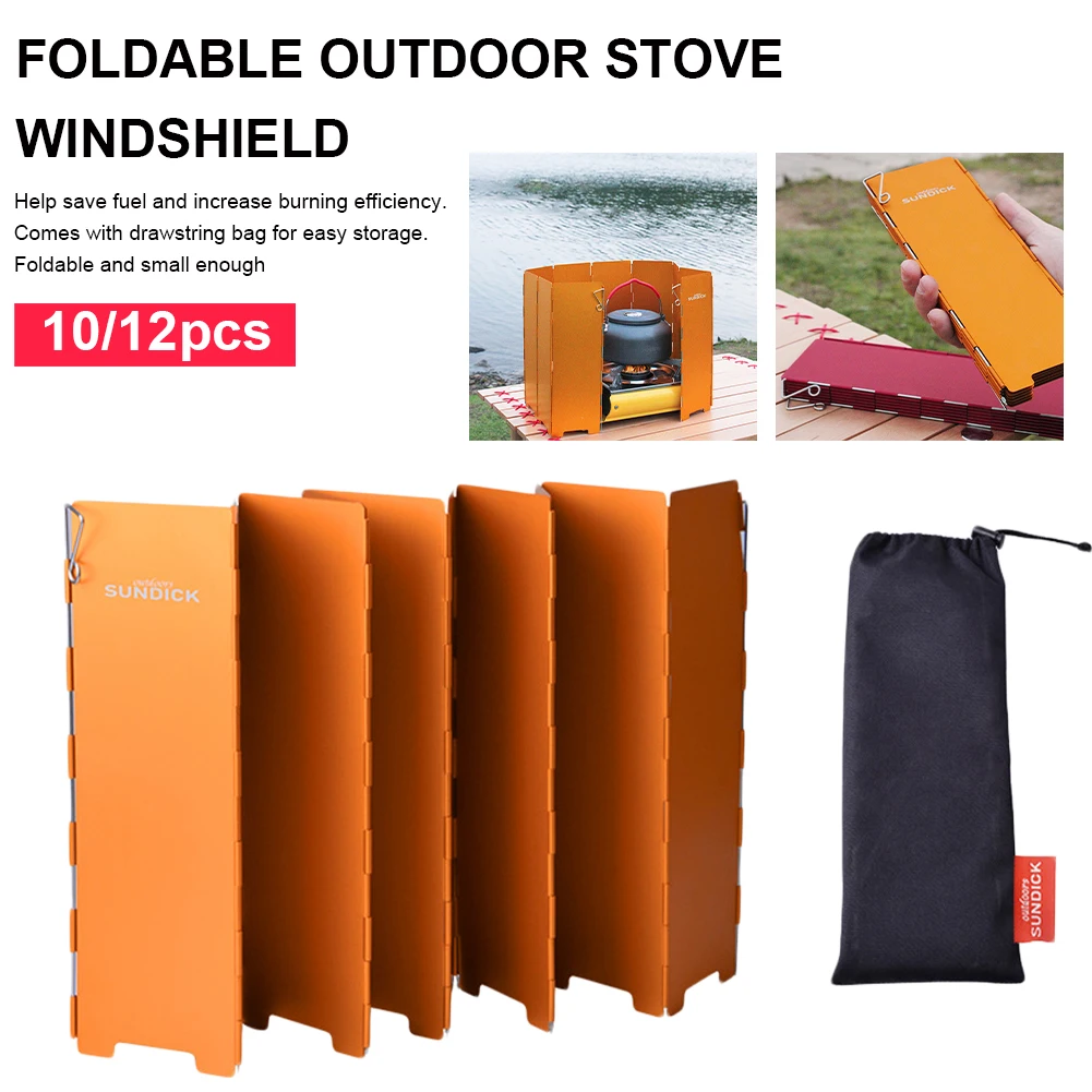 10/12 тарелок Складная уличная плита ветровое стекло горелка для приготовления