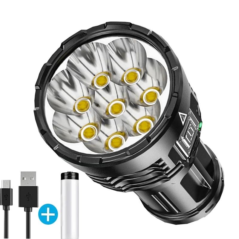

High Power Led Flashlights Eight-core Super Bright Flashlight Rechargeable Small Xenon Outdoor Multifunctional Long-range Light