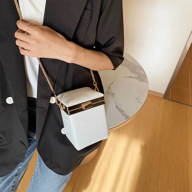 

Alligator Leather Box Bag Designer Handbags High Quality Luxury Chain Shoulder Bag 2020 Crossbody Messenger Bags For Women Bolsa
