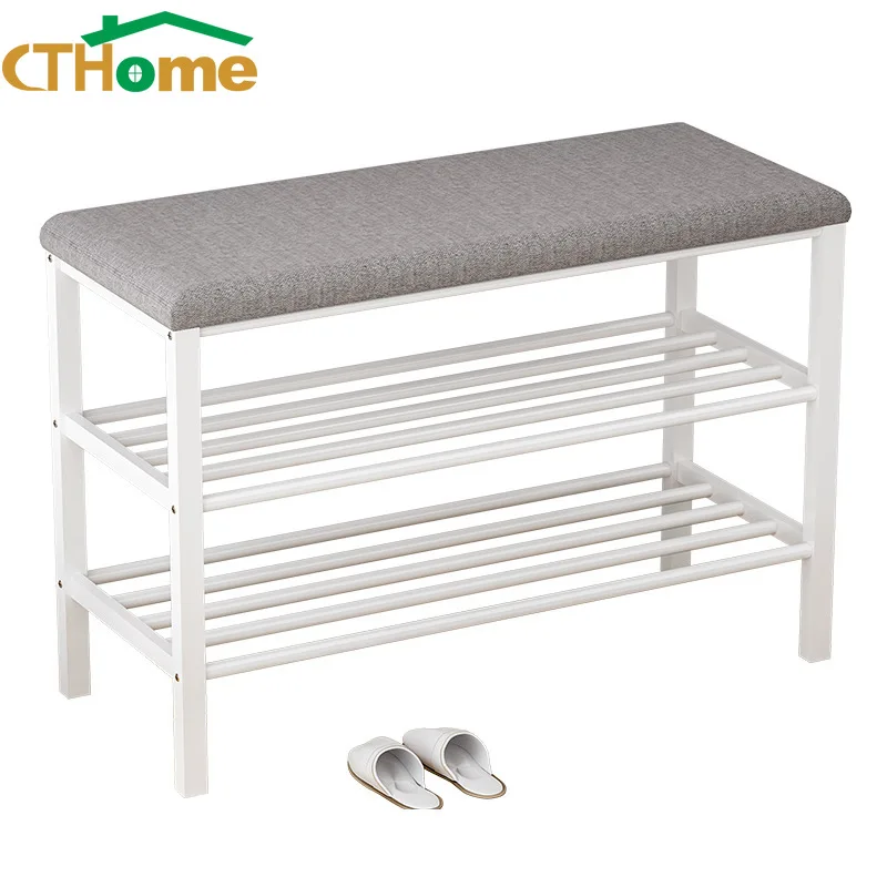 

CTHome Open-Footstool Storage Modern Minimalist Shoe Rack Low Stool Shoe Shelf Home Furniture Cabinet Furniture Metal Shelves