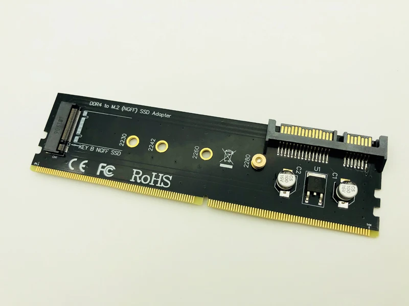DDR4 to M.2 SATA Adapter Riser Memory DIMM NGFF SSD B Key 15Pin Power 7pin Port Motherboard 2230-2280 M2 | Компьютеры и офис