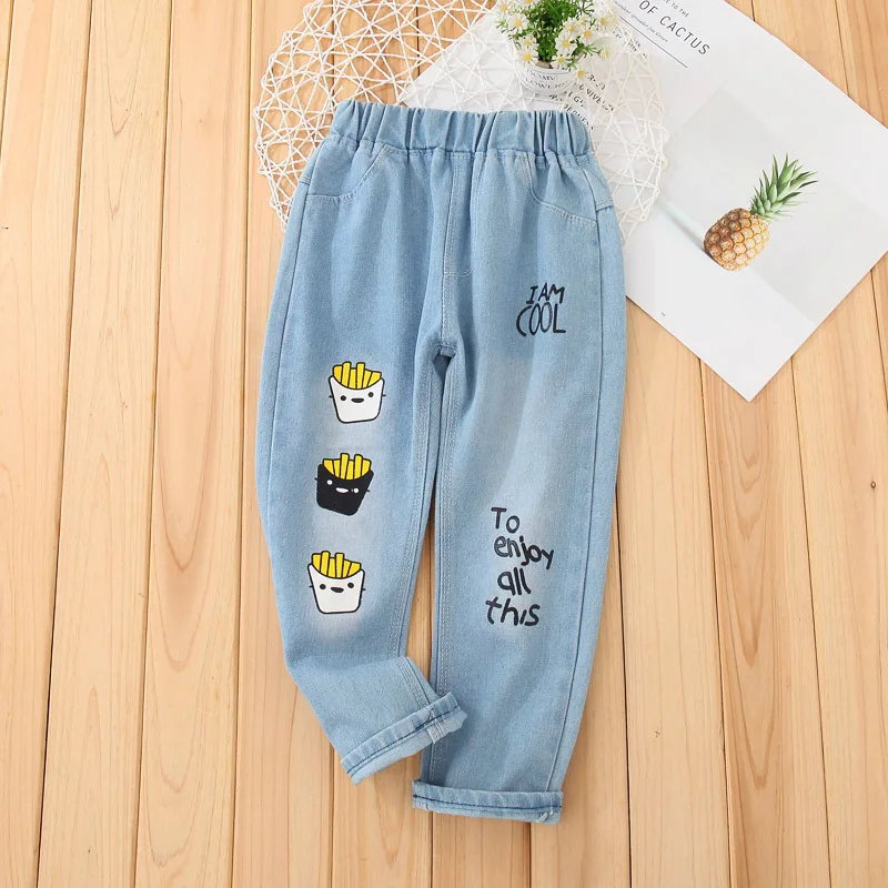 ZSIIBO/детская одежда джинсы для девочек модные джинсовые штаны Джинсы школьников