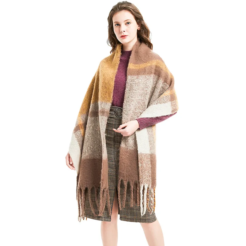 2019 европейский и американский шероховатый шарф с кисточками тесьмой песком