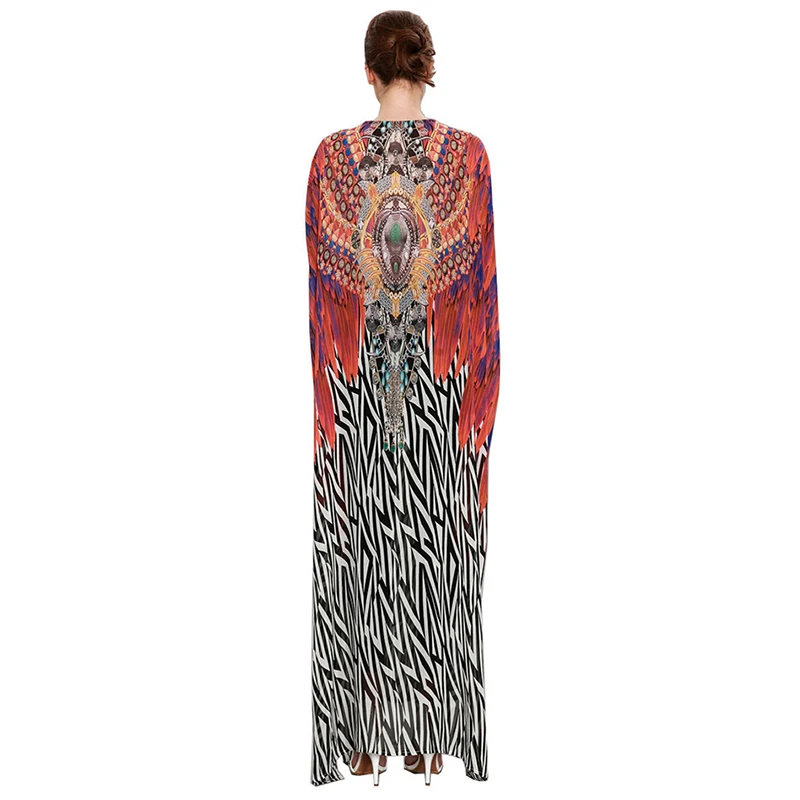 Ramadan Eid Mubarak Clothing Print Arabian Summer Dress Ethnic Style Muslim Women Dress Abaya Dress Islamic Dating Evening Dress