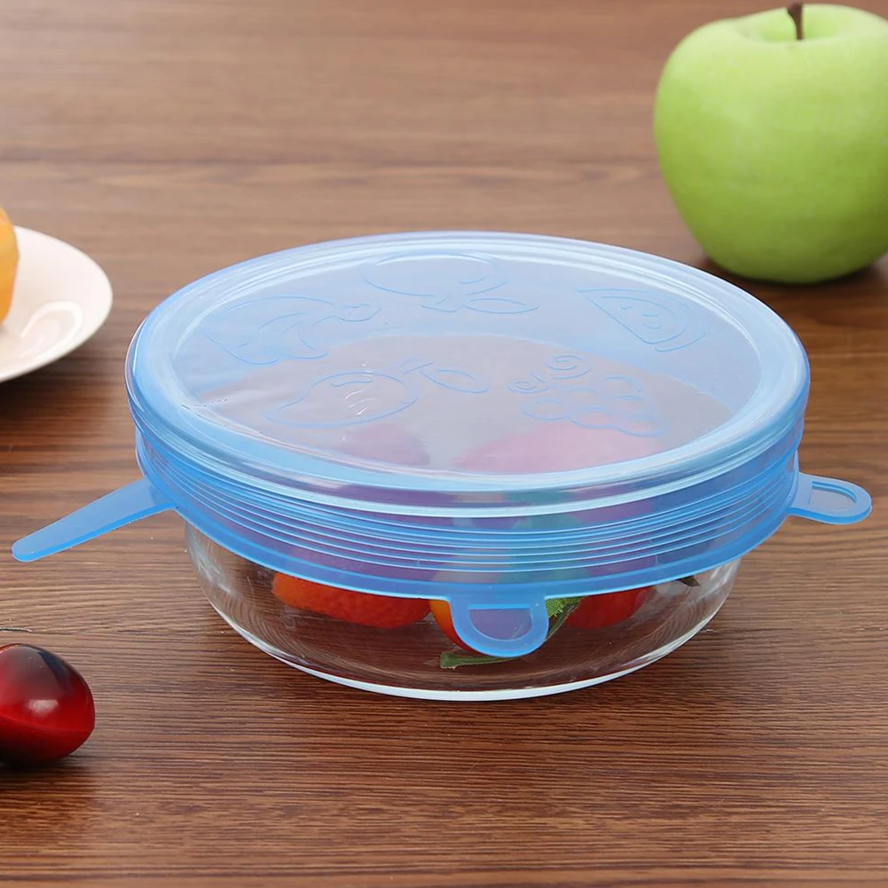 

Silicone Stretch Lids Reusable Cookware Pan Bowl Pot Food Fresh Seal Cover Silicone Cover Pan Cooking Kitchen Accessories